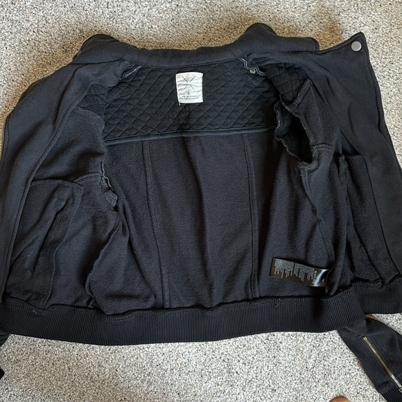 Urban Outfitters Pins and Needles Moto Jacket Black Cropped Small - Picture 5 of 6